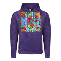 Cloud Purple hippie coffee cups and flowers and peace seamless pattern bbs Vintage Hoodie - BundleAndBundleShop