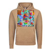 Vintage Coffee hippie coffee cups and flowers and peace seamless pattern bbs Vintage Hoodie - BundleAndBundleShop