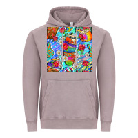 Vintage Zinc hippie coffee cups and flowers and peace seamless pattern bbs Vintage Hoodie - BundleAndBundleShop