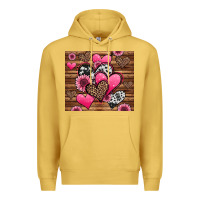 Antique Gold valentines day western hearts and sunflowers Premium Hoodie - Jasminsmagicworld