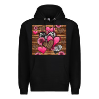 Black valentines day western hearts and sunflowers Premium Hoodie - Jasminsmagicworld