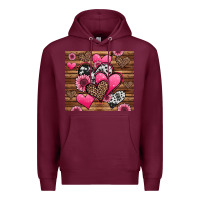 Burgundy valentines day western hearts and sunflowers Premium Hoodie - Jasminsmagicworld