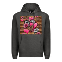 Charcoal Heather valentines day western hearts and sunflowers Premium Hoodie - Jasminsmagicworld