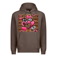 Coffee valentines day western hearts and sunflowers Premium Hoodie - Jasminsmagicworld
