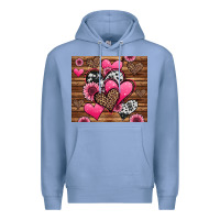 Colony Blue valentines day western hearts and sunflowers Premium Hoodie - Jasminsmagicworld