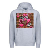 Heather Grey valentines day western hearts and sunflowers Premium Hoodie - Jasminsmagicworld