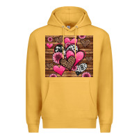 Mustard valentines day western hearts and sunflowers Premium Hoodie - Jasminsmagicworld