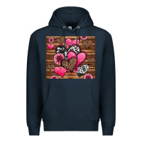 Navy valentines day western hearts and sunflowers Premium Hoodie - Jasminsmagicworld