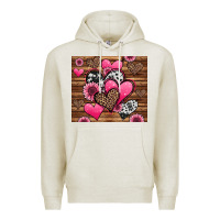 Oatmeal Heather valentines day western hearts and sunflowers Premium Hoodie - Jasminsmagicworld