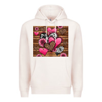 Pale Pink valentines day western hearts and sunflowers Premium Hoodie - Jasminsmagicworld