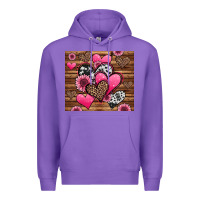 Purple valentines day western hearts and sunflowers Premium Hoodie - Jasminsmagicworld