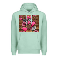 Seafoam valentines day western hearts and sunflowers Premium Hoodie - Jasminsmagicworld