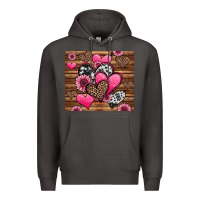 Smoke valentines day western hearts and sunflowers Premium Hoodie - Jasminsmagicworld