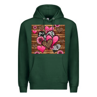Sports Green valentines day western hearts and sunflowers Premium Hoodie - Jasminsmagicworld