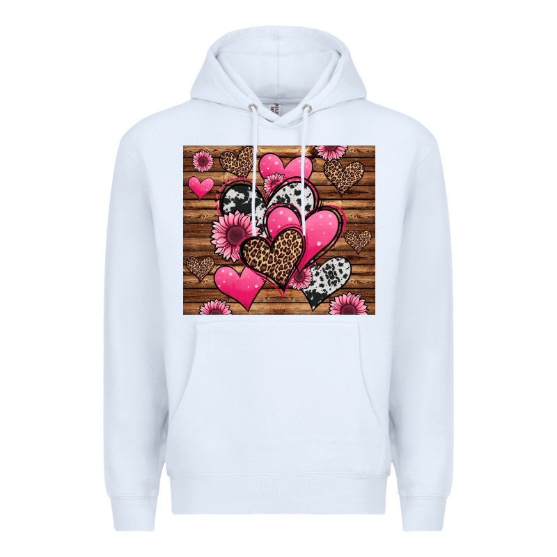 Valentines Day Western Hearts And Sunflowers Premium Hoodie by Jasminsmagicworld | Teevron