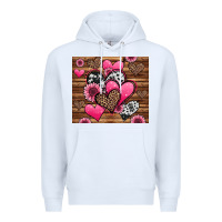 White valentines day western hearts and sunflowers Premium Hoodie - Jasminsmagicworld