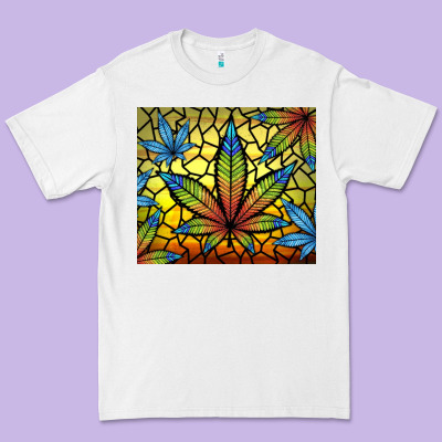 Stained Glass Weed Premium Tee Designed By Tumblerdesignbyshophia