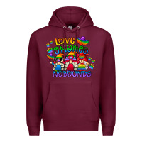 Burgundy love gnome no bounds Premium Hoodie - CowhideDigitalArt