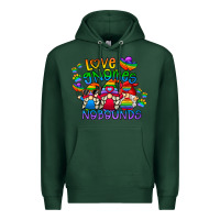 Sports Green love gnome no bounds Premium Hoodie - CowhideDigitalArt