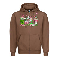 Chestnut botanic coffee cups Zipper Hoodie - AdoDesignShop