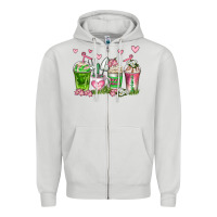 Dove Grey botanic coffee cups Zipper Hoodie - AdoDesignShop