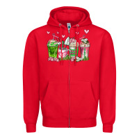 Red botanic coffee cups Zipper Hoodie - AdoDesignShop