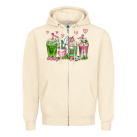 Sandshell botanic coffee cups Zipper Hoodie - AdoDesignShop