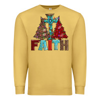 Antique Gold cross and christmas trees Premium Sweatshirt - AdoDesignShop
