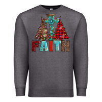 Charcoal Heather cross and christmas trees Premium Sweatshirt - AdoDesignShop