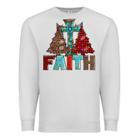 Dove Grey cross and christmas trees Premium Sweatshirt - AdoDesignShop