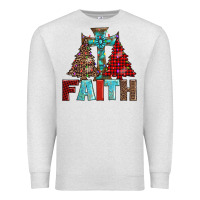 Oatmeal Heather cross and christmas trees Premium Sweatshirt - AdoDesignShop
