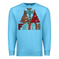 Ocean Blue cross and christmas trees Premium Sweatshirt - AdoDesignShop