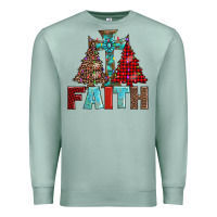 Seafoam cross and christmas trees Premium Sweatshirt - AdoDesignShop