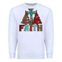 White cross and christmas trees Premium Sweatshirt - AdoDesignShop
