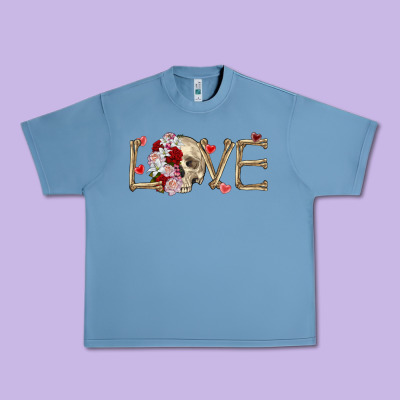 Skull Love Valentine's Day Urban Heavy Tee Designed By Fadigitalartstudio