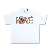 White Skull love Valentine's Day Urban Heavy Tee - FaDigitalArtStudio