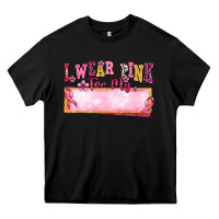 Black Personalized i wear pink for my Heavy Core Tee - texasbilliewilder