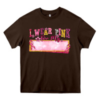 Chocolate Brown Personalized i wear pink for my Heavy Core Tee - texasbilliewilder