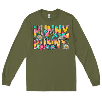 Army Green Hunny Bunny Easter Long Sleeve Tee - BundleAndBundleShop