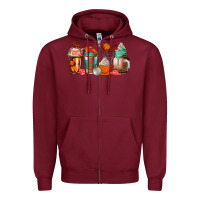 Burgundy basketball coffee cups Zipper Hoodie - AdoDesignShop