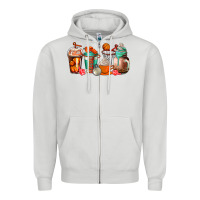 Dove Grey basketball coffee cups Zipper Hoodie - AdoDesignShop