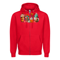 Red basketball coffee cups Zipper Hoodie - AdoDesignShop