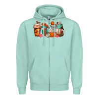 Seafoam basketball coffee cups Zipper Hoodie - AdoDesignShop