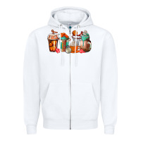 White basketball coffee cups Zipper Hoodie - AdoDesignShop