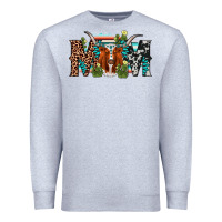 Heather Grey longhorn mom Premium Sweatshirt - AdoDesignShop