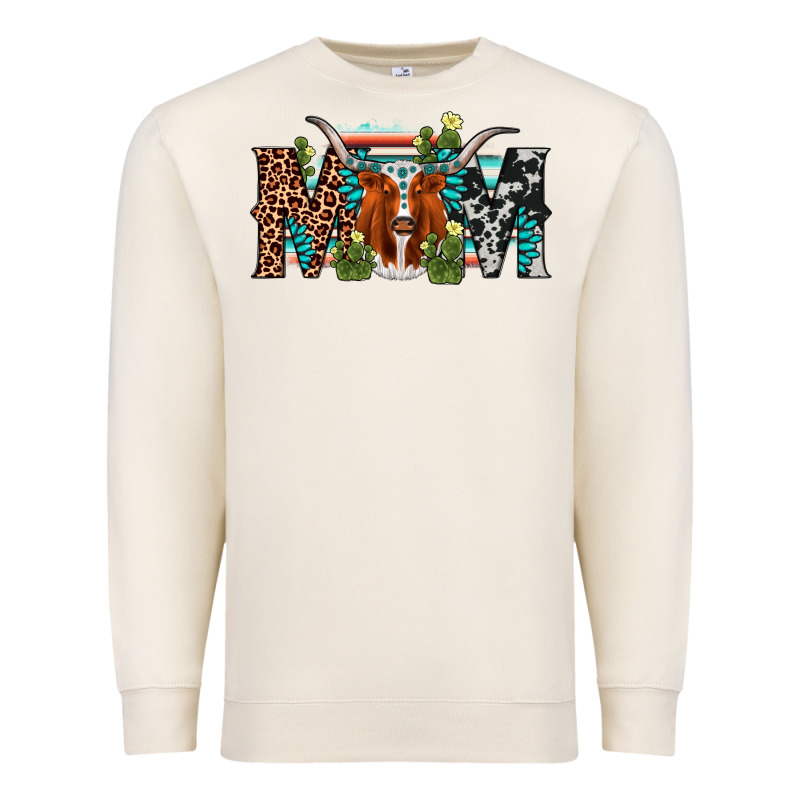 Longhorn Mom Premium Sweatshirt by AdoDesignShop | Teevron