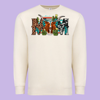 Longhorn Mom Premium Sweatshirt Designed By Adodesignshop