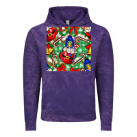 Cloud Purple christmas coffee cups bell and candy cane with leopard and plaid Vintage Hoodie - BundleAndBundleShop