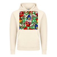 Vintage Artic christmas coffee cups bell and candy cane with leopard and plaid Vintage Hoodie - BundleAndBundleShop