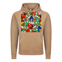 Vintage Coffee christmas coffee cups bell and candy cane with leopard and plaid Vintage Hoodie - BundleAndBundleShop